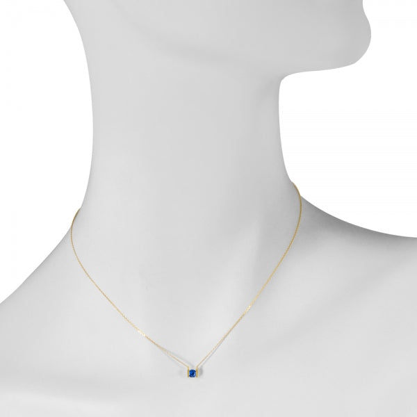 ブルーサファイア K18ネックレス(クレサンベール/イニシャル/9月誕生石)《WPDS3433》