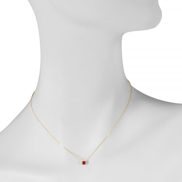 ルビー K18ネックレス(クレサンベール/イニシャル/7月誕生石)《WPDR3433》