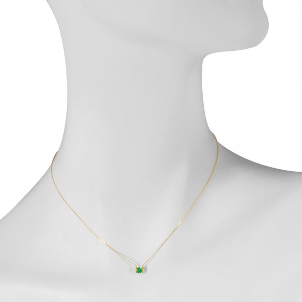 エメラルド K18ネックレス(クレサンベール/イニシャル/5月誕生石)《WPDE3433》