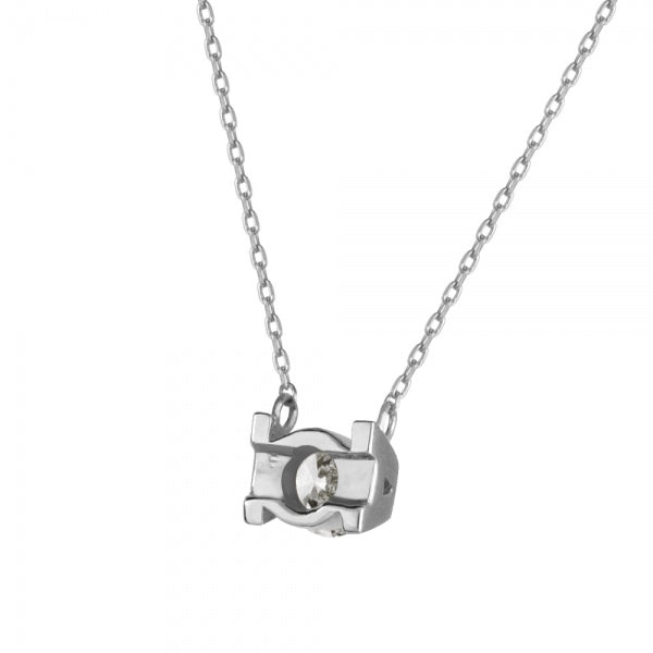 ダイヤモンド K18ネックレス(0.2カラット/一粒/イニシャル/4月誕生石)《WPDD3449》