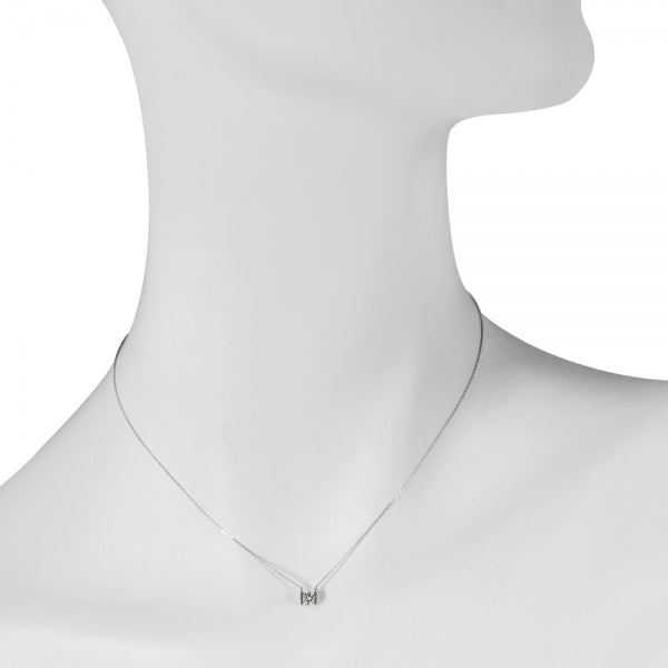 ダイヤモンド K18ネックレス(0.2カラット/一粒/イニシャル/4月誕生石)《WPDD3449》