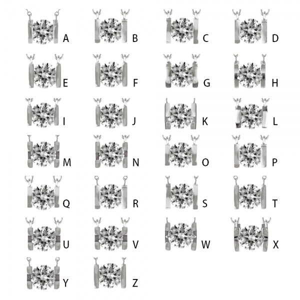 ダイヤモンド K18ネックレス(0.2カラット/一粒/イニシャル/4月誕生石)《WPDD3449》
