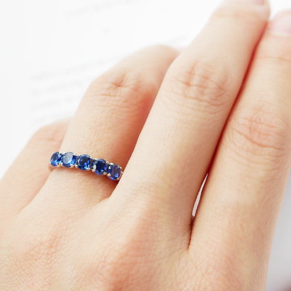 ブルーサファイア プラチナリング(クレサンベール/ハーフエタニティ/9月誕生石)《WRGS3104》