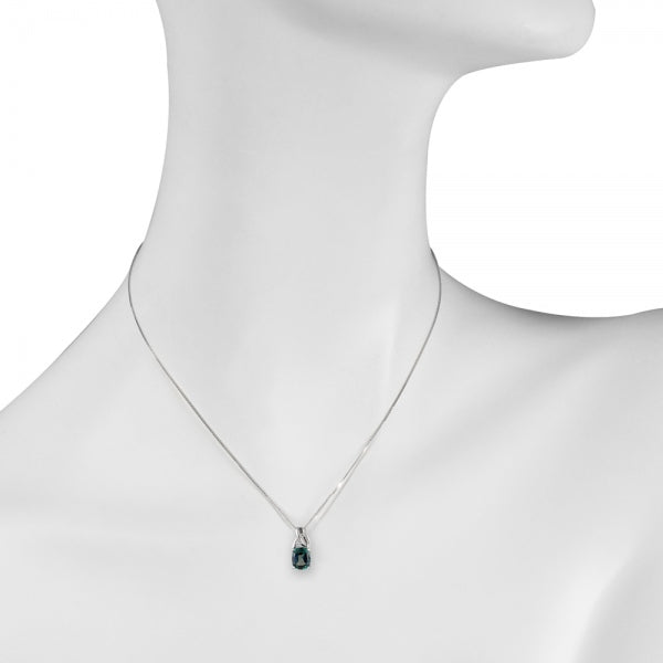 アレキサンドライト/ダイヤモンド プラチナネックレス(クレサンベール/クッションカット/6月誕生石)《WPDA3537》