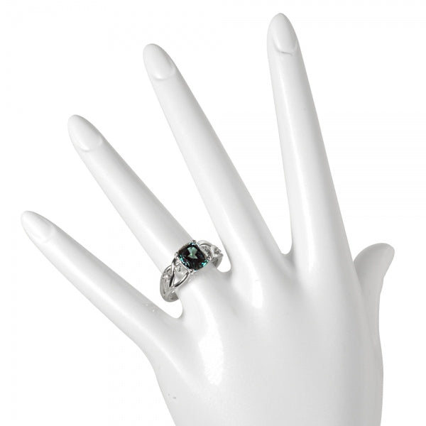 アレキサンドライト/ダイヤモンド プラチナリング(クレサンベール/クッションカット/6月誕生石)《WRGA3543》