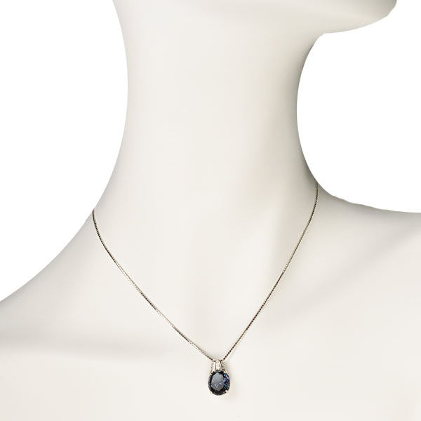 アレキサンドライト/ダイヤモンド プラチナネックレス(クレサンベール/オーバル/ミル打ち/6月誕生石)《WPDA2695》