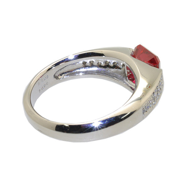 ルビー/ダイヤモンド プラチナリング(クレサンベール/プリンセスエメラルド/7月誕生石)《BRGR7668》