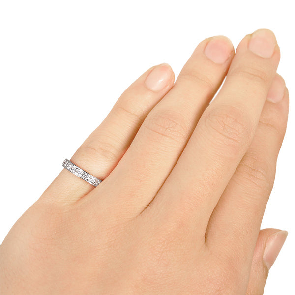 ダイヤモンド プラチナリング(計0.3カラット/ピンキーリング/ハーフエタニティ/4月誕生石)《B03D3135》