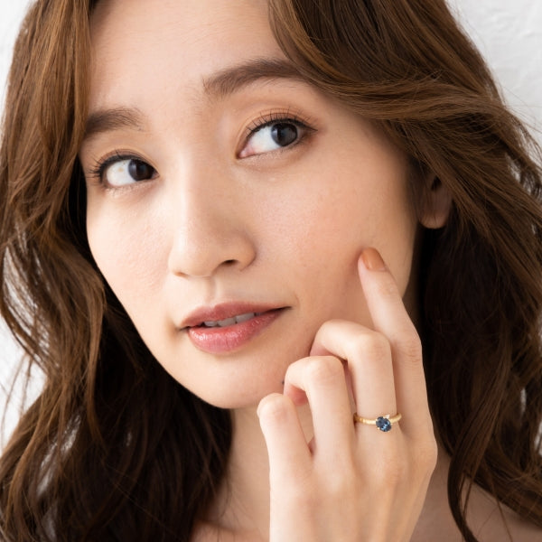 アレキサンドライト/ダイヤモンド K18リング(クレサンベール/ハンドメイド風/6月誕生石)《WRGA4100》