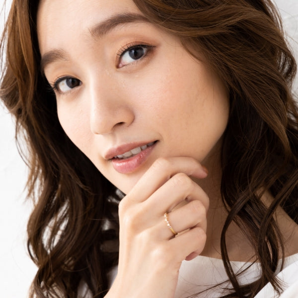 ピンクサファイア/ダイヤモンド K18リング(クレサンベール/マット/9月誕生石)《WRGM4097》