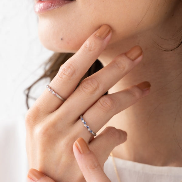 パパラチアサファイア/ダイヤモンド プラチナリング(クレサンベール/マット/9月誕生石)《WRGP4098》