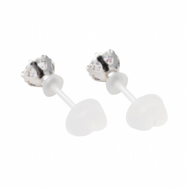 キュービックジルコニア/ガーネット K10セラミックピアス(Birthday/1月誕生石)《FP6N0001》