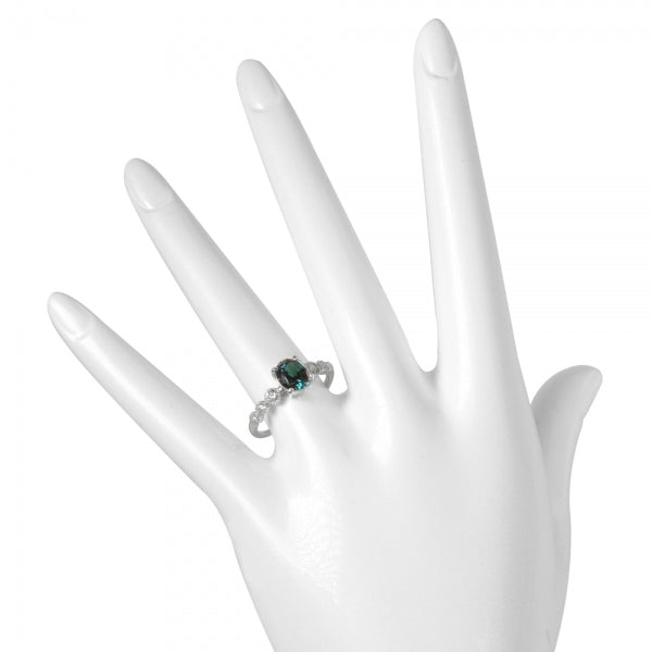 アレキサンドライト/ダイヤモンド プラチナリング(クレサンベール/オーバル/ミル打ち/アンティーク風/6月誕生石)《WRGA3542》