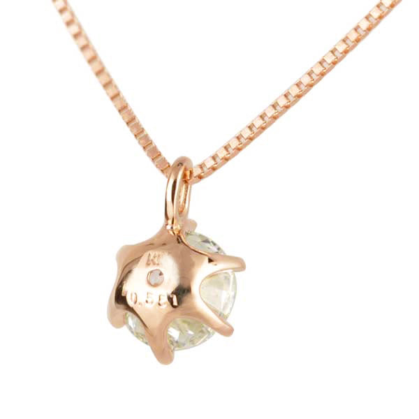 ダイヤモンド K18ネックレス(0.5カラット/6本爪/大特価/一粒/4月誕生石)《BPDD9862W》