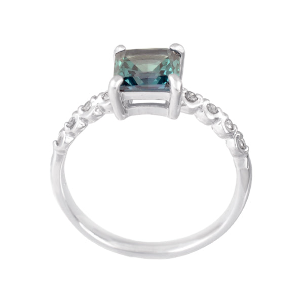 アレキサンドライト/ダイヤモンド K18リング(クレサンベール/プリンセス/6月誕生石)《WRGA3142》