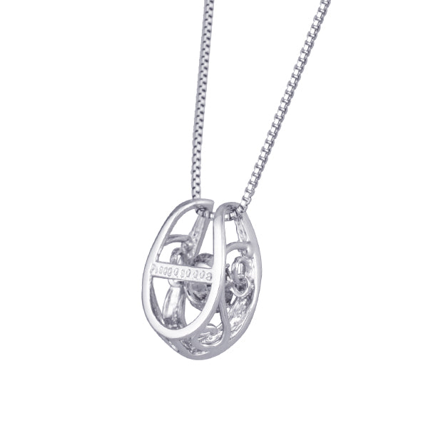 ダイヤモンド プラチナネックレス(0.3カラット/HカラーUP/I1/EXCELLENT/ダンシングストーン/一粒/馬蹄モチーフ/4月誕生石)《WPDD3208》