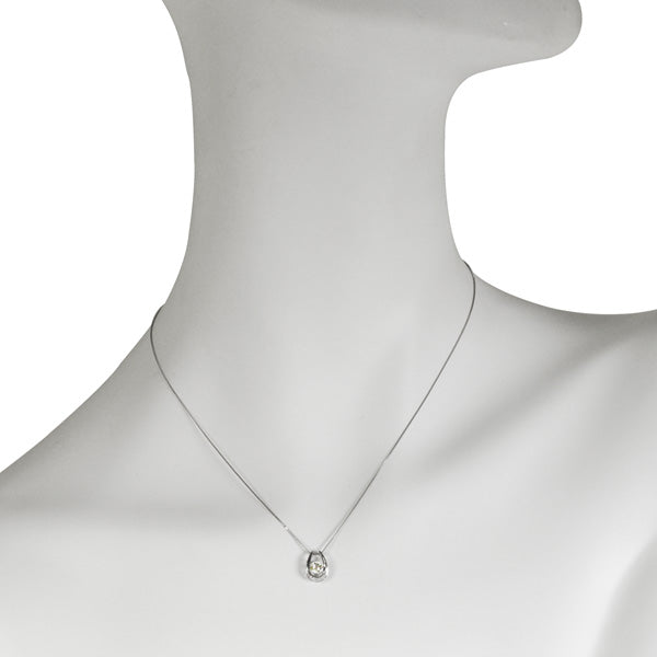 ダイヤモンド プラチナネックレス(0.3カラット/HカラーUP/I1/EXCELLENT/ダンシングストーン/一粒/馬蹄モチーフ/4月誕生石)《WPDD3208》