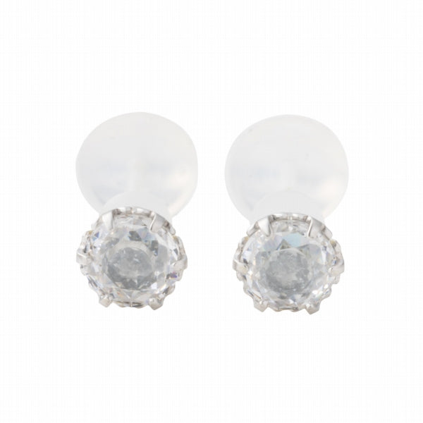 キュービックジルコニア/アクアマリン K10セラミックピアス(Birthday/3月誕生石)《FP6N0003》