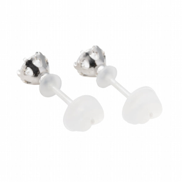 キュービックジルコニア/アクアマリン K10セラミックピアス(Birthday/3月誕生石)《FP6N0003》