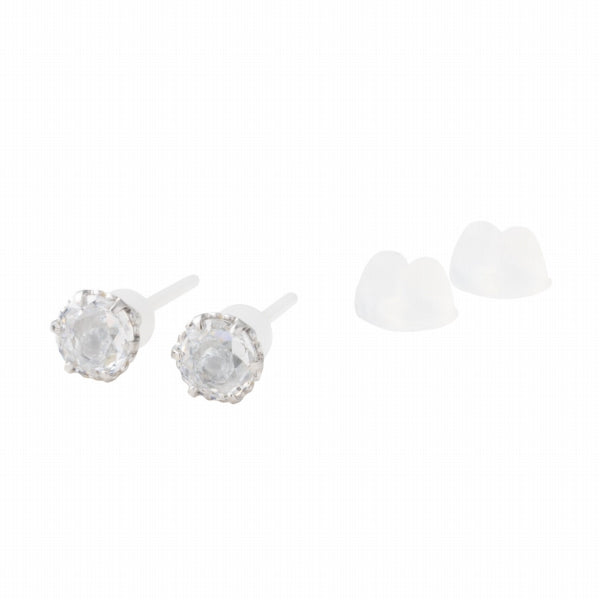 キュービックジルコニア/アクアマリン K10セラミックピアス(Birthday/3月誕生石)《FP6N0003》