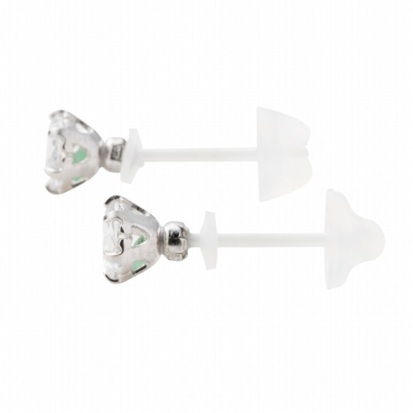 キュービックジルコニア/エメラルド K10セラミックピアス(Birthday/5月誕生石)《FP6N0005》