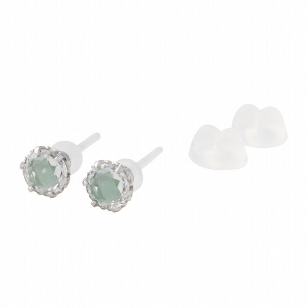 キュービックジルコニア/エメラルド K10セラミックピアス(Birthday/5月誕生石)《FP6N0005》