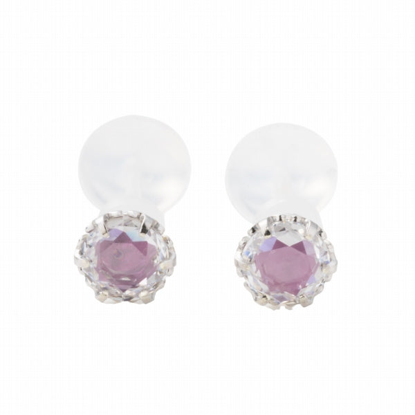 キュービックジルコニア/ルビー K10セラミックピアス(Birthday/7月誕生石)《FP6N0007》