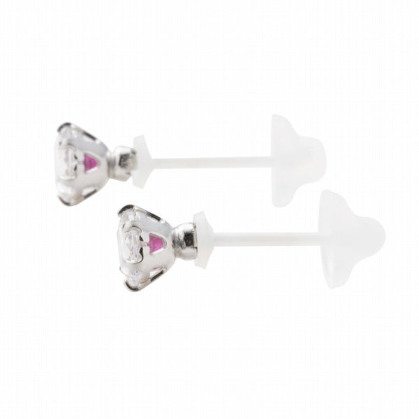 キュービックジルコニア/ルビー K10セラミックピアス(Birthday/7月誕生石)《FP6N0007》