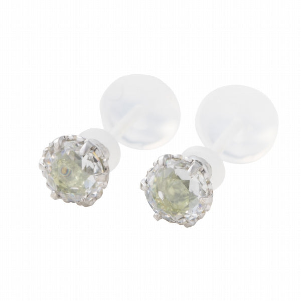 キュービックジルコニア/ペリドット K10セラミックピアス(Birthday/8月誕生石)《FP6N0008》