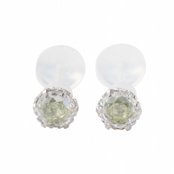 キュービックジルコニア/ペリドット K10セラミックピアス(Birthday/8月誕生石)《FP6N0008》