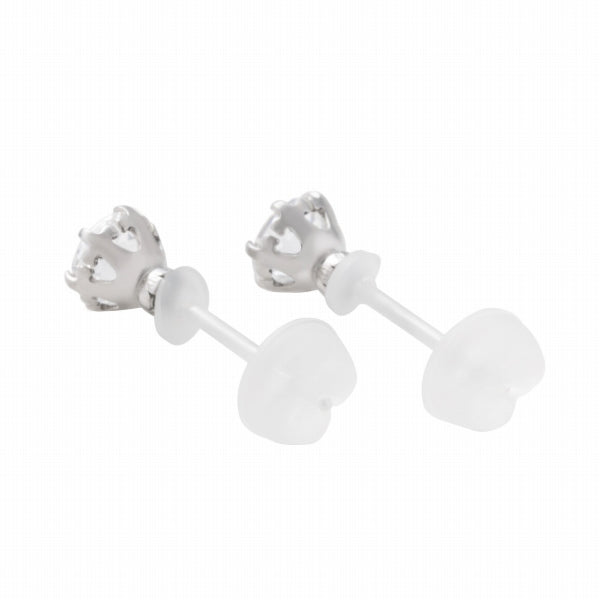 キュービックジルコニア/サファイア K10セラミックピアス(Birthday/9月誕生石)《FP6N0009》