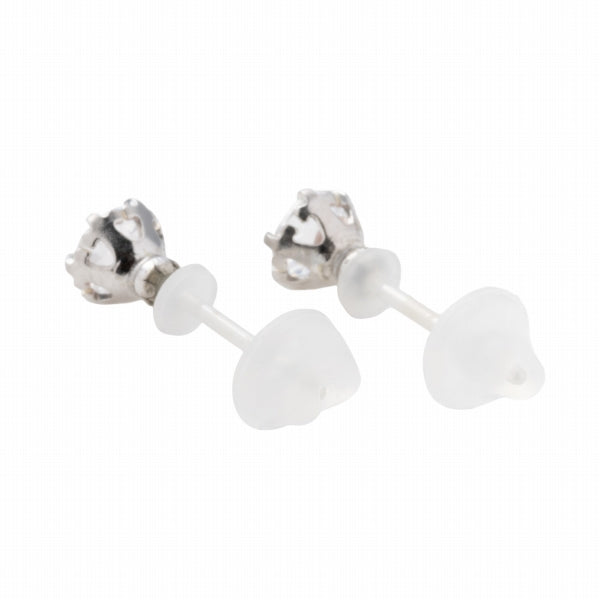 キュービックジルコニア/ピンクトルマリン K10セラミックピアス(Birthday/10月誕生石)《FP6N0010》