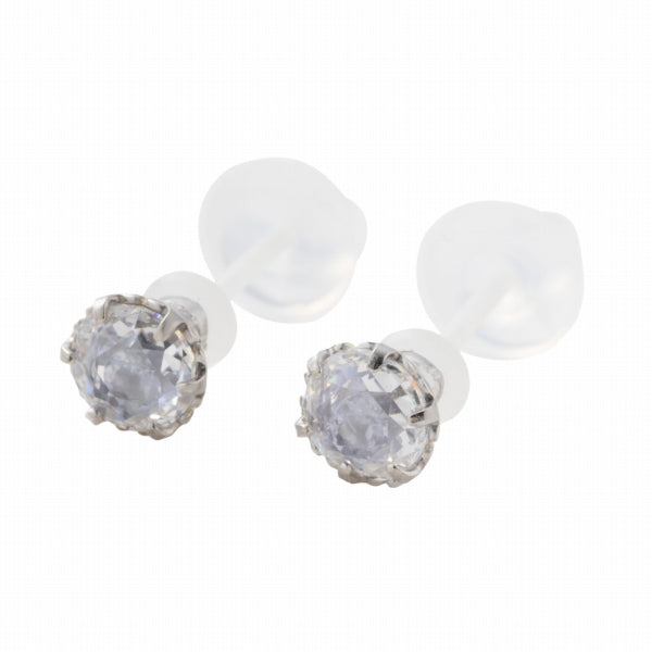 キュービックジルコニア/タンザナイト K10セラミックピアス(Birthday/12月誕生石)《FP6N0012》