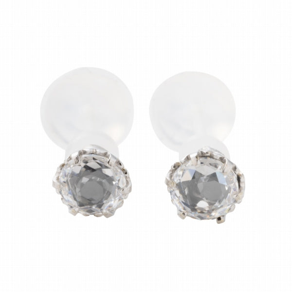 キュービックジルコニア/ブラックダイヤモンド K10セラミックピアス(Birthday/4月誕生石)《FP6D0013》