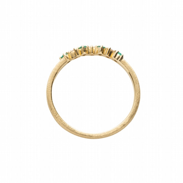 エメラルド/ダイヤモンド K18リング(クレサンベール/マット/5月誕生石)《WRGE4097》