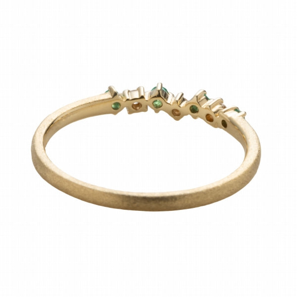 エメラルド/ダイヤモンド K18リング(クレサンベール/マット/5月誕生石)《WRGE4097》