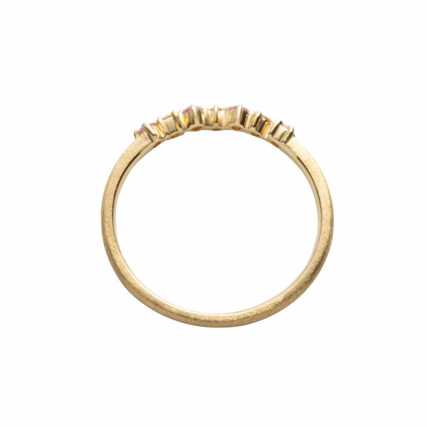 ピンクサファイア/ダイヤモンド K18リング(クレサンベール/マット/9月誕生石)《WRGM4097》