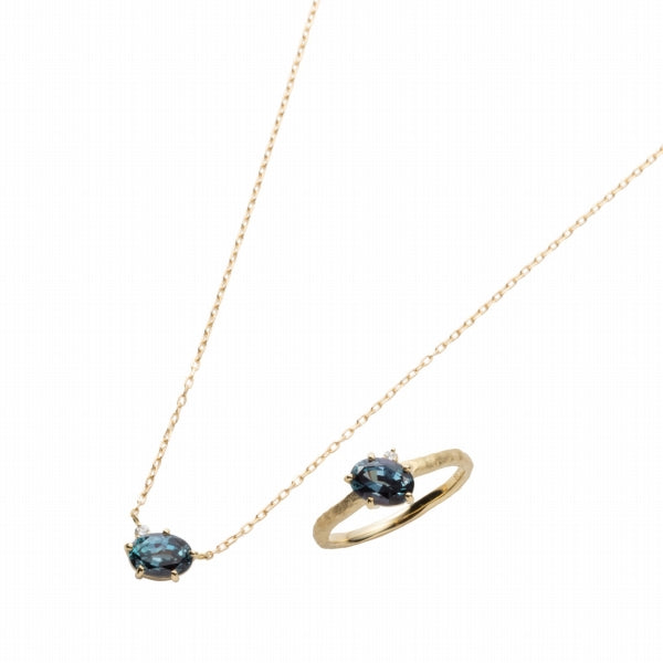 アレキサンドライト/ダイヤモンド K18リング(クレサンベール/ハンドメイド風/6月誕生石)《WRGA4100》