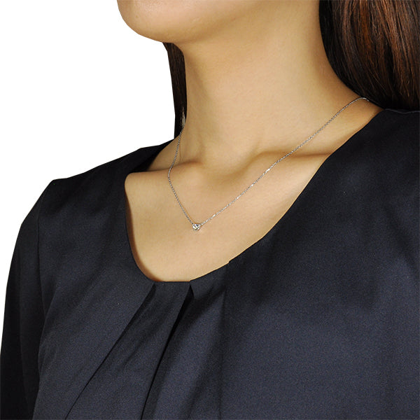 ダイヤモンド プラチナネックレス(0.3カラット/GカラーUP/SI2UP/ハート/一粒/4月誕生石/グレーディングレポート付き)《WPDD3171》