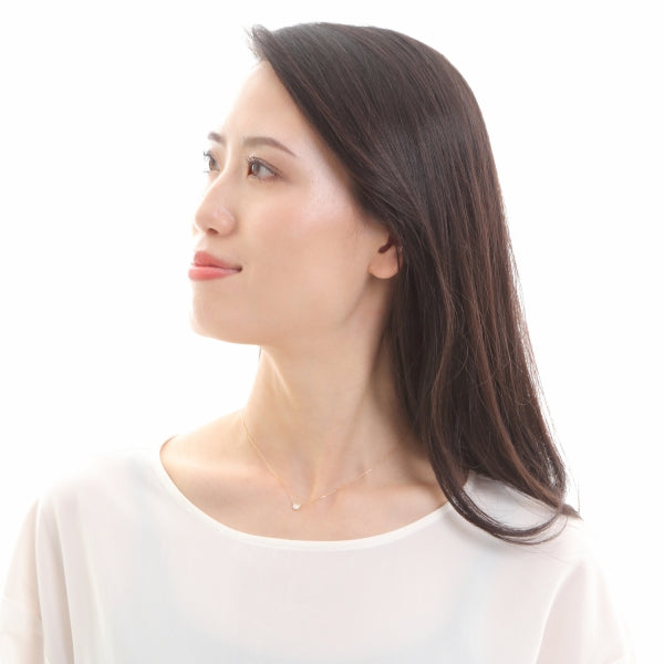 ダイヤモンド K18ネックレス(0.15カラット/Dカラー/SI2UP/3EX(H&C)/一粒/フロートセッティング/4月誕生石/グレーディングレポート付き)《JPDD1436》