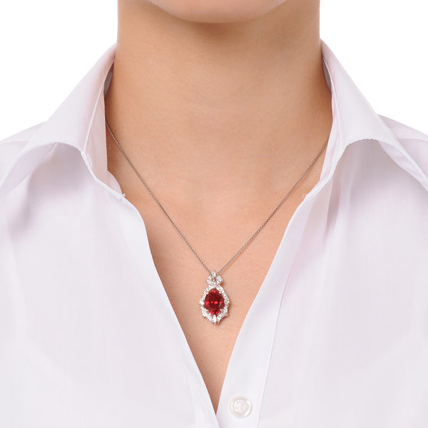 ルビー/ダイヤモンド プラチナネックレス(クレサンベール/35周年/7月誕生石)《BPDR6931》