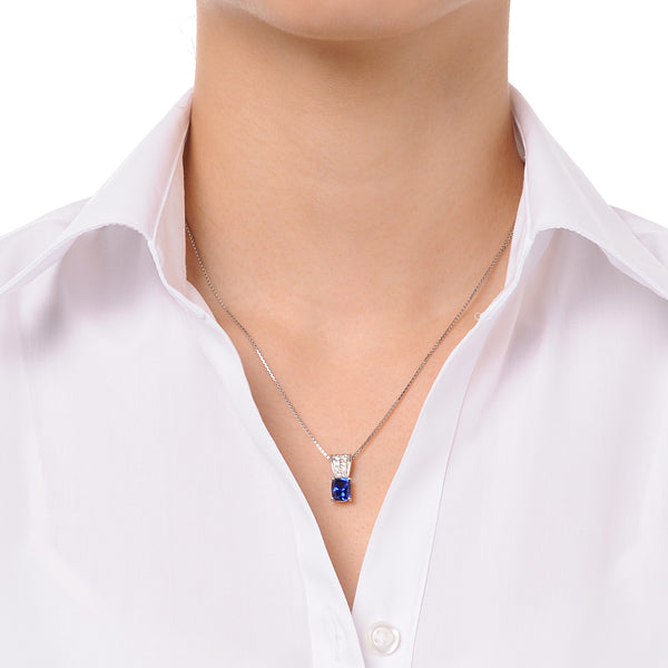 ブルーサファイア/ダイヤモンド プラチナネックレス(クレサンベール/9月誕生石)《BPDS7494》