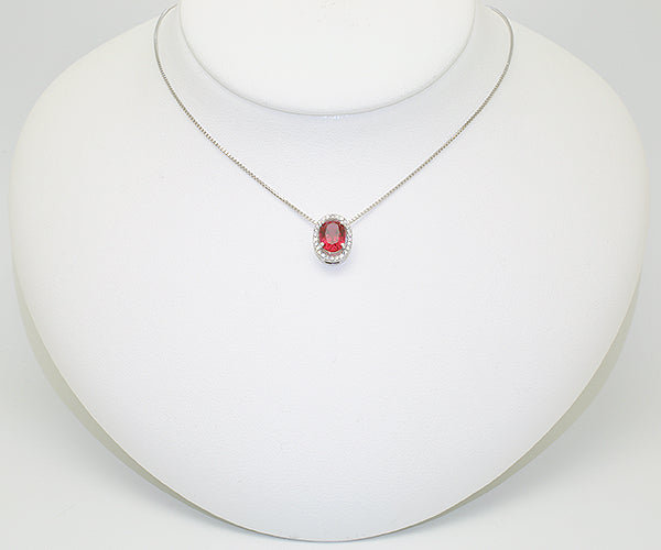 ルビー/ダイヤモンド プラチナネックレス(クレサンベール/7月誕生石)《WPDR1001》