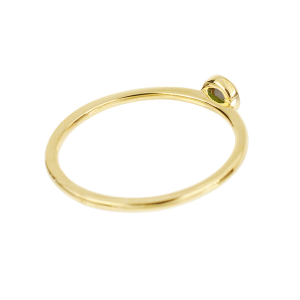 ブラックオパール K18リング(クレサンベール/パレット/カボションカット/フクリン/10月誕生石)《WRGB2647》