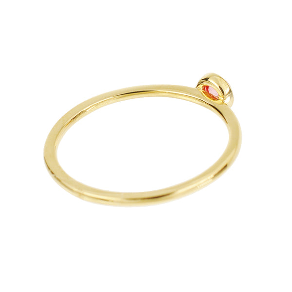 パパラチアサファイア K18リング(クレサンベール/パレット/カボションカット/フクリン/9月誕生石)《WRGP2647》