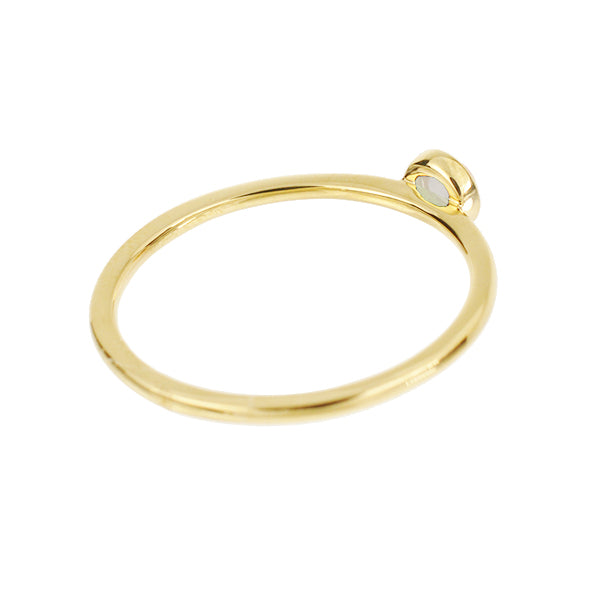 ウォーターオパール K18リング(クレサンベール/パレット/カボションカット/フクリン/10月誕生石)《WRGW2647》