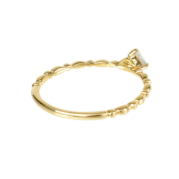 ウォーターオパール K18リング(クレサンベール/パレット/エメラルドカット/ウェーブ/10月誕生石)《WRGW2645》