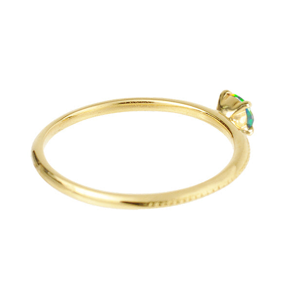 ブラックオパール K18リング(クレサンベール/パレット/ミル打ち/10月誕生石)《WRGB2643》