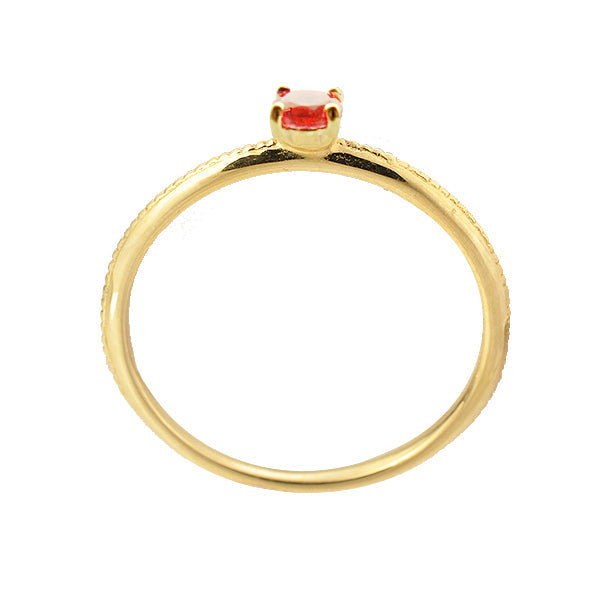 パパラチアサファイア K18リング(クレサンベール/パレット/ミル打ち/9月誕生石)《WRGP2643》