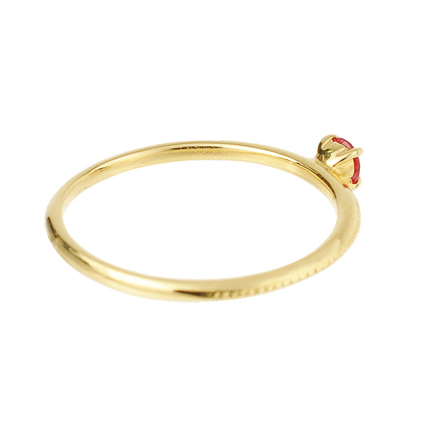 ルビー K18リング(クレサンベール/パレット/ミル打ち/7月誕生石)《WRGR2643》